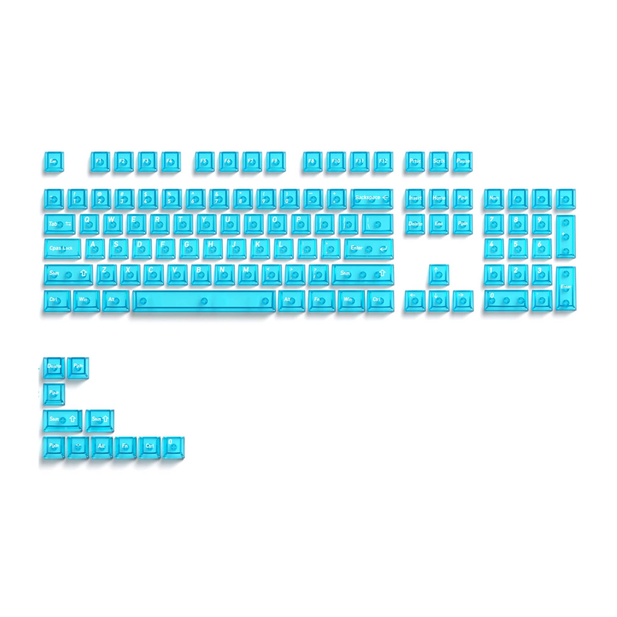 Crystal Clear PC Keycaps - 115 Key Set (Cherry Profile)