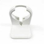 Front view of our custom-designed white desktop dock, specifically engineered to hold the OnePlus AirVOOC 50W Magnetic Charger (sold separately).