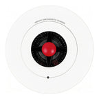 Front-facing view of the white OnePlus AirVOOC 50W Magnetic Charger, showing the central fan, red element, and text "AIRVOOC 50W MAGNETIC CHARGER".