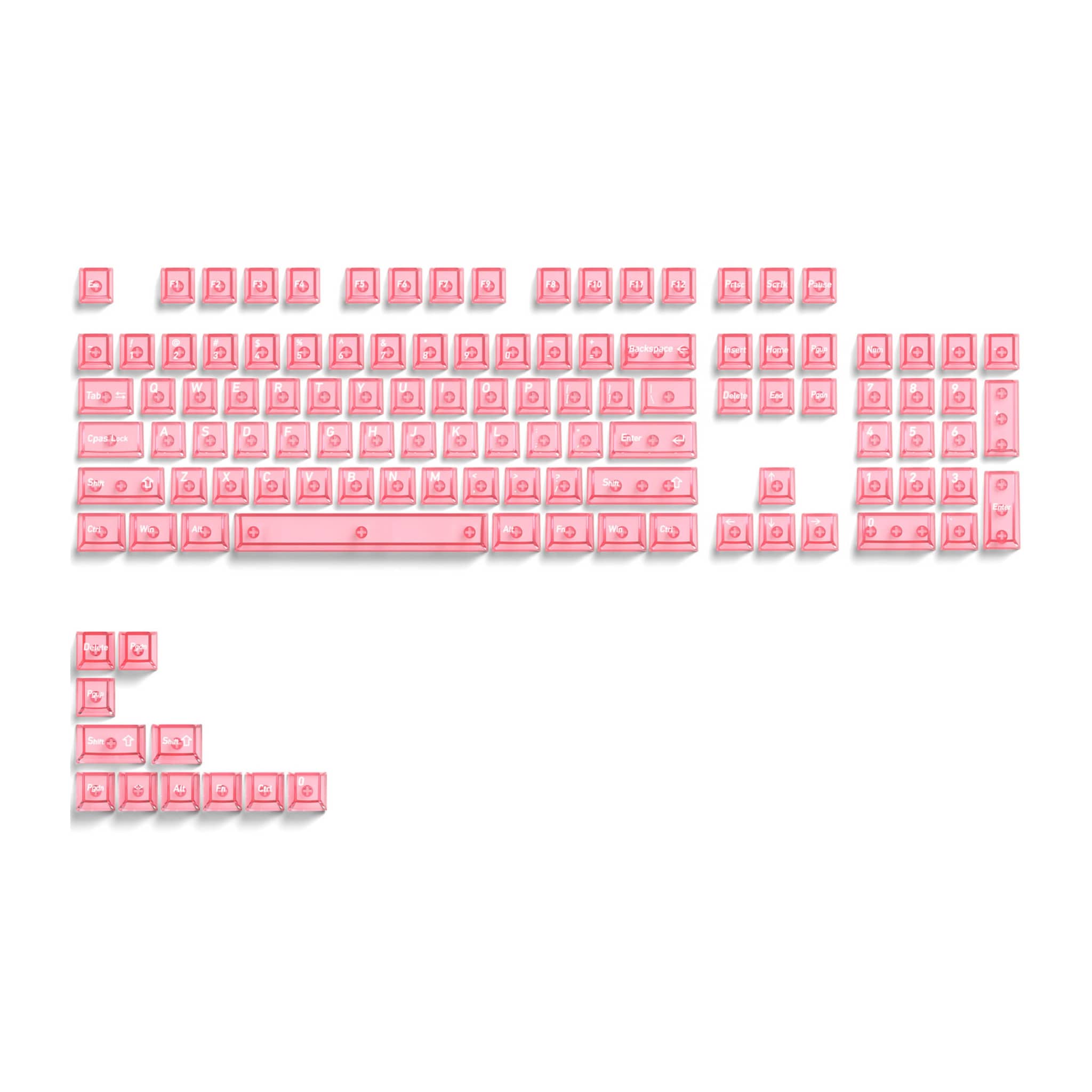 Crystal Clear PC Keycaps - 115 Key Set (Cherry Profile)