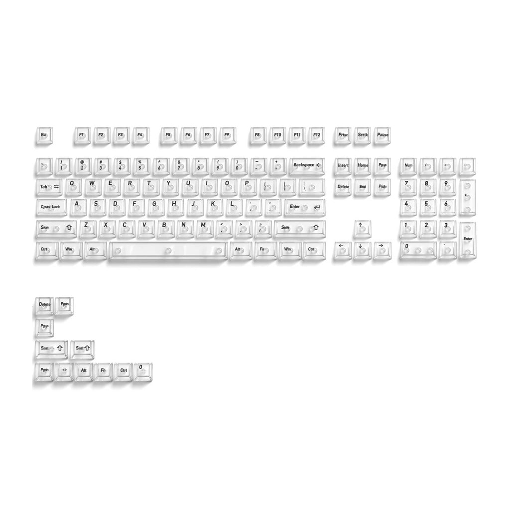 Crystal Clear PC Keycaps - 115 Key Set (Cherry Profile)
